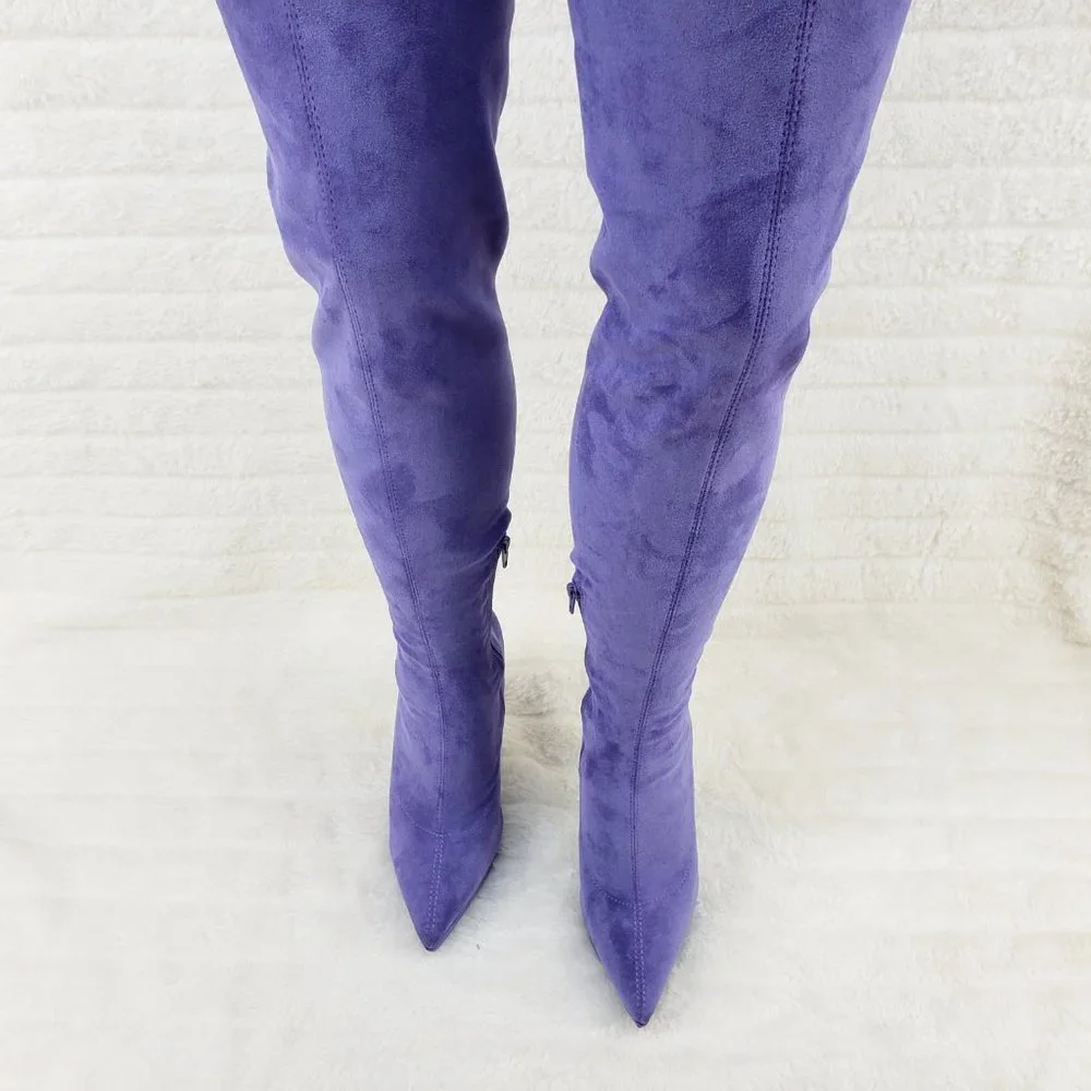 So Me Violet Suede Over-the-Knee Stiletto Boots Brand new. No box
